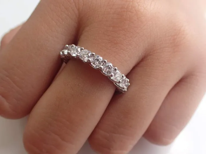 Rings Goldiacom 30 Ct Natural Diamond Womens Eternity Anniversary Wedding Band Ring in 14k White Gold