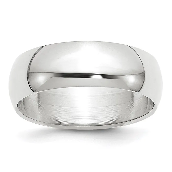 Rings Goldia Solid 10K White Gold 7mm Half Round MensWomens Wedding Band Ring Size 125 Rings Goldia Solid 10K White Gold 7mm Half Round MensWomens Wedding Band Ring Size 125