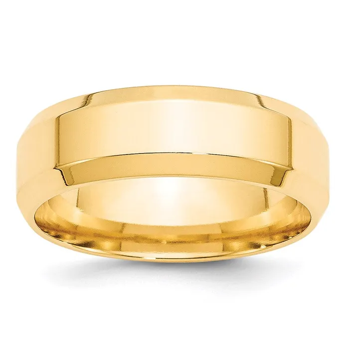 Rings Goldia Solid 10K Yellow Gold 7mm Bevel Edge Comfort Fit MensWomens Wedding Band Ring Size 8 Rings Goldia Solid 10K Yellow Gold 7mm Bevel Edge Comfort Fit MensWomens Wedding Band Ring Size 8