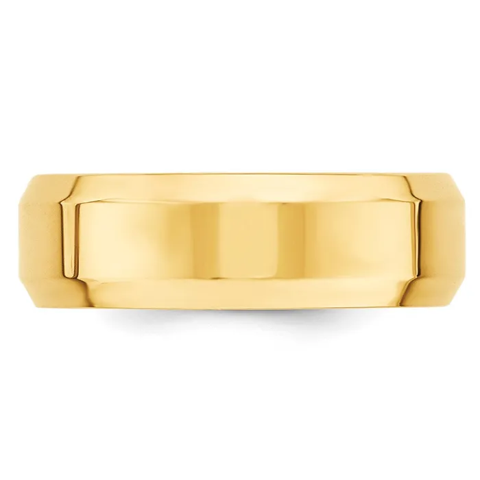 Rings Goldia Solid 10K Yellow Gold 7mm Bevel Edge Comfort Fit MensWomens Wedding Band Ring Size 8 Rings Goldia Solid 10K Yellow Gold 7mm Bevel Edge Comfort Fit MensWomens Wedding Band Ring Size 8