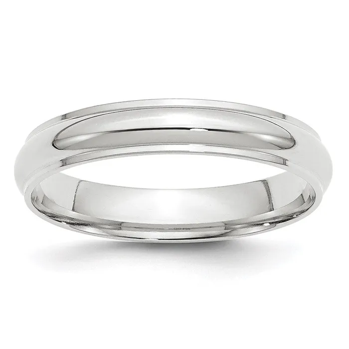 Rings Goldia Solid 14K White Gold 4mm Half Round with Edge MensWomens Wedding Band Ring Size 9 Rings Goldia Solid 14K White Gold 4mm Half Round with Edge MensWomens Wedding Band Ring Size 9