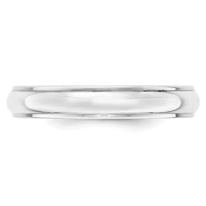 Rings Goldia Solid 14K White Gold 4mm Half Round with Edge MensWomens Wedding Band Ring Size 9 Rings Goldia Solid 14K White Gold 4mm Half Round with Edge MensWomens Wedding Band Ring Size 9