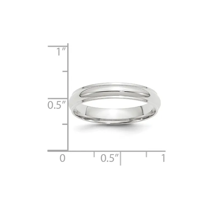 Rings Goldia Solid 14K White Gold 4mm Half Round with Edge MensWomens Wedding Band Ring Size 9 Rings Goldia Solid 14K White Gold 4mm Half Round with Edge MensWomens Wedding Band Ring Size 9