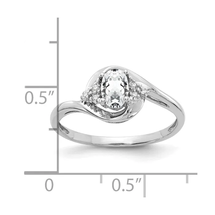 Rings Goldia Solid 14k White Gold Topaz and Simulated CZ Ring