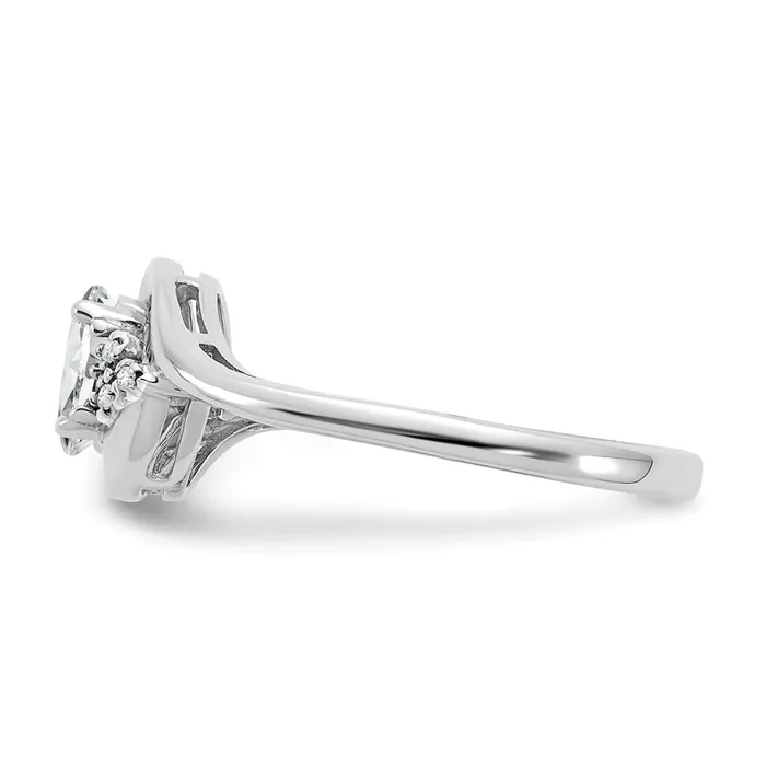 Rings Goldia Solid 14k White Gold Topaz and Simulated CZ Ring