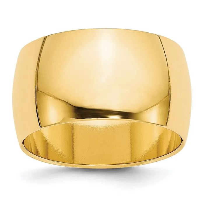 Rings Goldia Solid 14K Yellow Gold 12mm Half Round MensWomens Wedding Band Ring Size 10 Rings Goldia Solid 14K Yellow Gold 12mm Half Round MensWomens Wedding Band Ring Size 10