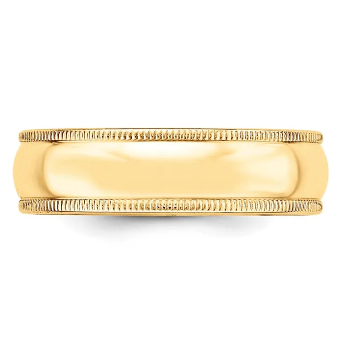 Rings Goldia Solid 14K Yellow Gold 6mm Light Weight Milgrain Half Round MensWomens Wedding Band Ring Size 45 Rings Goldia Solid 14K Yellow Gold 6mm Light Weight Milgrain Half Round MensWomens Wedding Band Ring Size 45