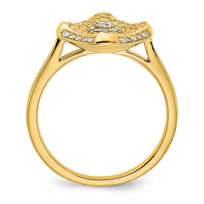 Rings Goldia Solid 14k Yellow Gold Polished Simulated CZ Square Weave Ring