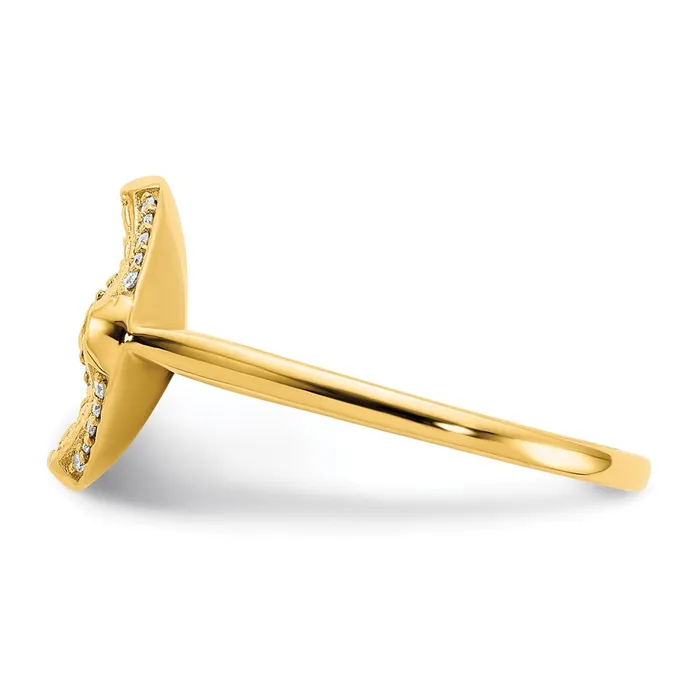 Rings Goldia Solid 14k Yellow Gold Polished Simulated CZ Square Weave Ring