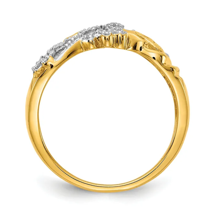 Rings Goldia Solid 14k Yellow Gold Rhodium Simulated CZ Dragonfly Ring