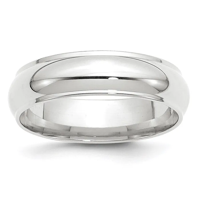 Rings Goldia Solid 18K White Gold 6mm Half Round with Edge MensWomens Wedding Band Ring Size 105 Rings Goldia Solid 18K White Gold 6mm Half Round with Edge MensWomens Wedding Band Ring Size 105