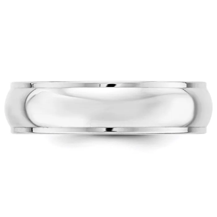 Rings Goldia Solid 18K White Gold 6mm Half Round with Edge MensWomens Wedding Band Ring Size 105 Rings Goldia Solid 18K White Gold 6mm Half Round with Edge MensWomens Wedding Band Ring Size 105
