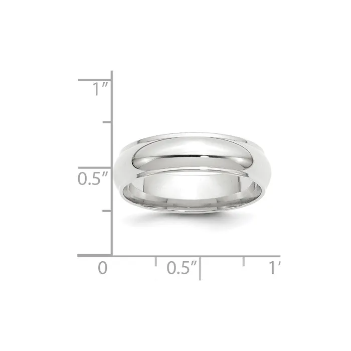 Rings Goldia Solid 18K White Gold 6mm Half Round with Edge MensWomens Wedding Band Ring Size 105 Rings Goldia Solid 18K White Gold 6mm Half Round with Edge MensWomens Wedding Band Ring Size 105
