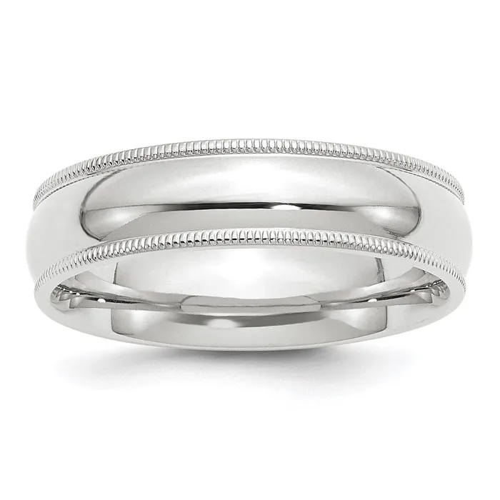 Rings Goldia Solid 18K White Gold 6mm Milgrain Comfort Fit MensWomens Wedding Band Ring Size 11 Rings Goldia Solid 18K White Gold 6mm Milgrain Comfort Fit MensWomens Wedding Band Ring Size 11