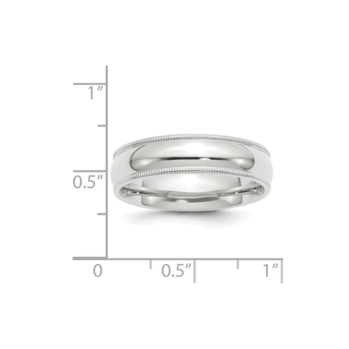 Rings Goldia Solid 18K White Gold 6mm Milgrain Comfort Fit MensWomens Wedding Band Ring Size 11 Rings Goldia Solid 18K White Gold 6mm Milgrain Comfort Fit MensWomens Wedding Band Ring Size 11