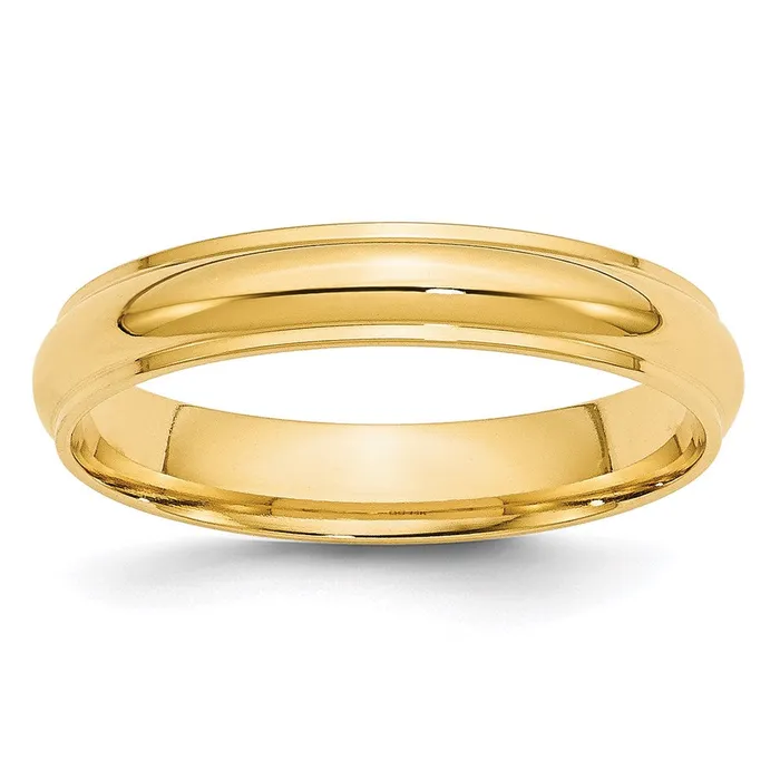 Rings Goldia Solid 18K Yellow Gold 4mm Half Round with Edge MensWomens Wedding Band Ring Size 115 Rings Goldia Solid 18K Yellow Gold 4mm Half Round with Edge MensWomens Wedding Band Ring Size 115