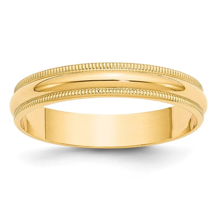 Rings Goldia Solid 18K Yellow Gold 4mm Light Weight Milgrain Half Round MensWomens Wedding Band Ring Size 7 Rings Goldia Solid 18K Yellow Gold 4mm Light Weight Milgrain Half Round MensWomens Wedding Band Ring Size 7
