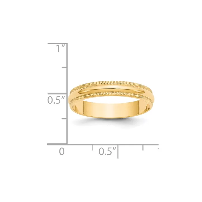 Rings Goldia Solid 18K Yellow Gold 4mm Light Weight Milgrain Half Round MensWomens Wedding Band Ring Size 7 Rings Goldia Solid 18K Yellow Gold 4mm Light Weight Milgrain Half Round MensWomens Wedding Band Ring Size 7