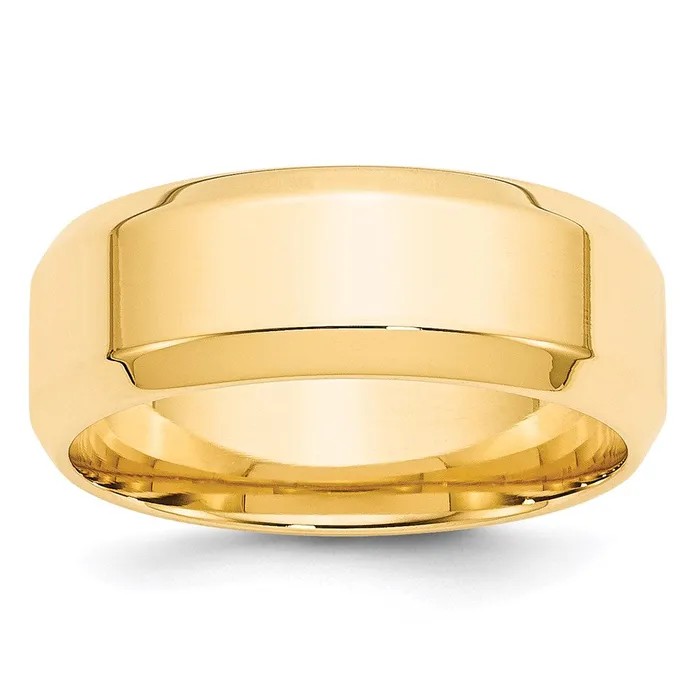 Rings Goldia Solid 18K Yellow Gold 8mm Bevel Edge Comfort Fit MensWomens Wedding Band Ring Size 115 Rings Goldia Solid 18K Yellow Gold 8mm Bevel Edge Comfort Fit MensWomens Wedding Band Ring Size 115