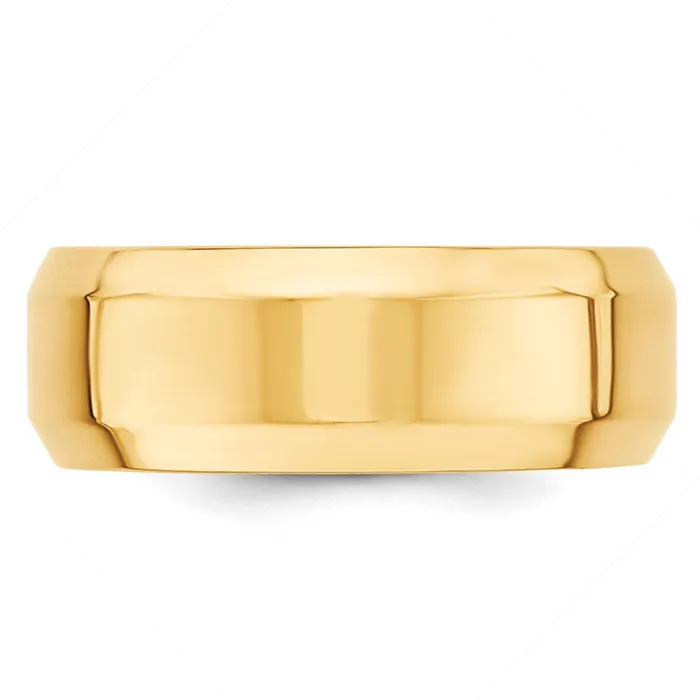 Rings Goldia Solid 18K Yellow Gold 8mm Bevel Edge Comfort Fit MensWomens Wedding Band Ring Size 115 Rings Goldia Solid 18K Yellow Gold 8mm Bevel Edge Comfort Fit MensWomens Wedding Band Ring Size 115