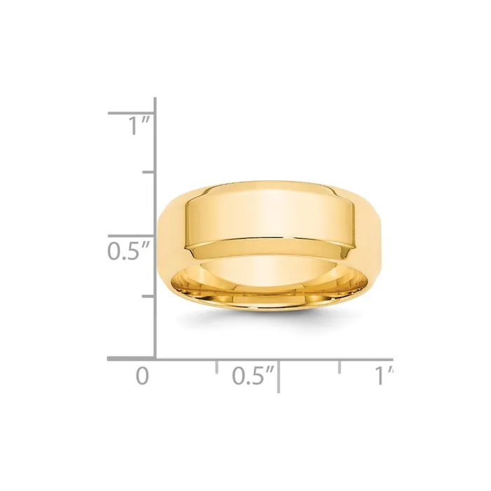 Rings Goldia Solid 18K Yellow Gold 8mm Bevel Edge Comfort Fit MensWomens Wedding Band Ring Size 115 Rings Goldia Solid 18K Yellow Gold 8mm Bevel Edge Comfort Fit MensWomens Wedding Band Ring Size 115
