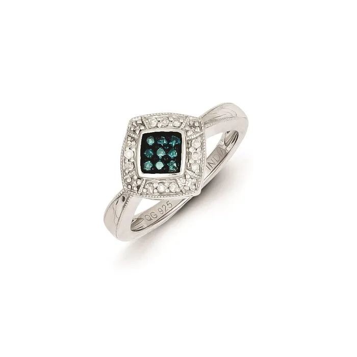 Rings Goldia Sterling Silver Blue Diamond Small Diamond Shape Ring