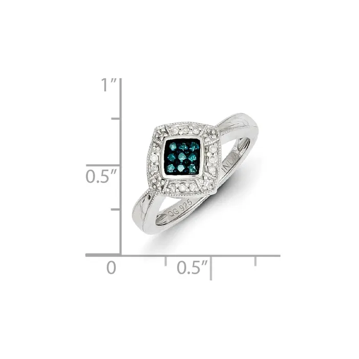 Rings Goldia Sterling Silver Blue Diamond Small Diamond Shape Ring