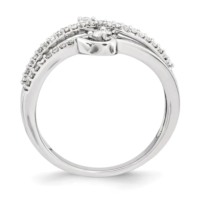 Rings Goldia Sterling Silver Polished Diamond Hearts Ring