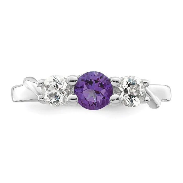 Rings Goldia Survivor Collection Sterling Silver Rhodiumplated White and Purple Swarovski Topaz Joanna Ring