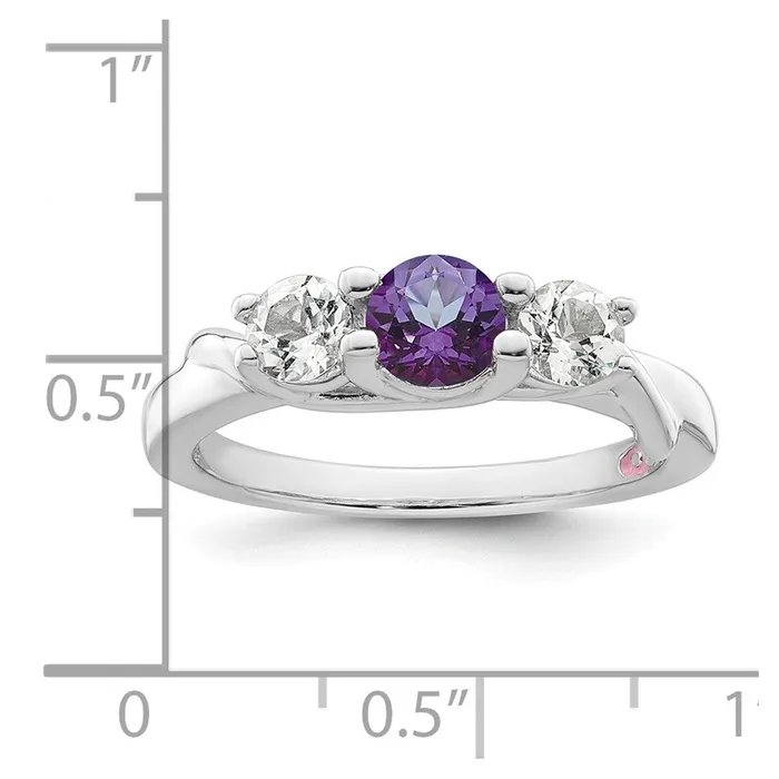 Rings Goldia Survivor Collection Sterling Silver Rhodiumplated White and Purple Swarovski Topaz Joanna Ring