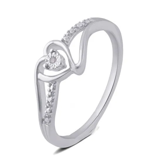 Rings JMS always Original DiamondMuse Diamond Accent Sterling Silver Heart Ring for Women Rings JMS always Original DiamondMuse Diamond Accent Sterling Silver Heart Ring for Women