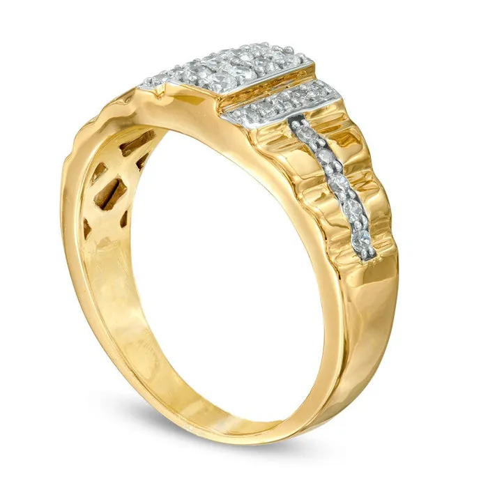 Rings Mens 050 CT TW Natural Diamond Ring in Solid 10K Yellow Gold Goldia Rings Mens 050 CT TW Natural Diamond Ring in Solid 10K Yellow Gold Goldia
