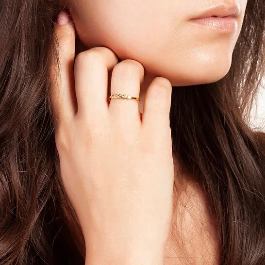 Rings Original Sole du Soleil Marigold Collection Womens 18k YG Plated Stackable Bezel Fashion Ring JMS always