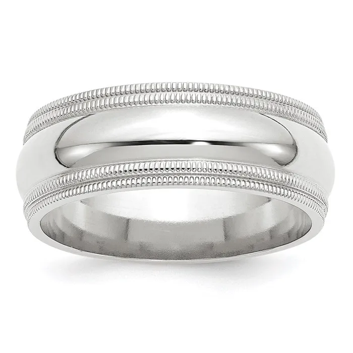 Rings Solid 10K White Gold 8mm Double Milgrain Comfort Fit MensWomens Wedding Band Ring Size 5 Goldia Rings Solid 10K White Gold 8mm Double Milgrain Comfort Fit MensWomens Wedding Band Ring Size 5 Goldia