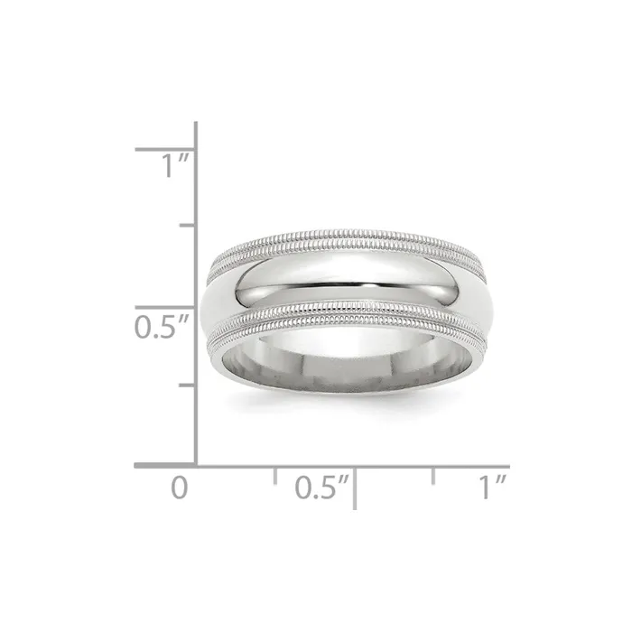 Rings Solid 10K White Gold 8mm Double Milgrain Comfort Fit MensWomens Wedding Band Ring Size 5 Goldia Rings Solid 10K White Gold 8mm Double Milgrain Comfort Fit MensWomens Wedding Band Ring Size 5 Goldia