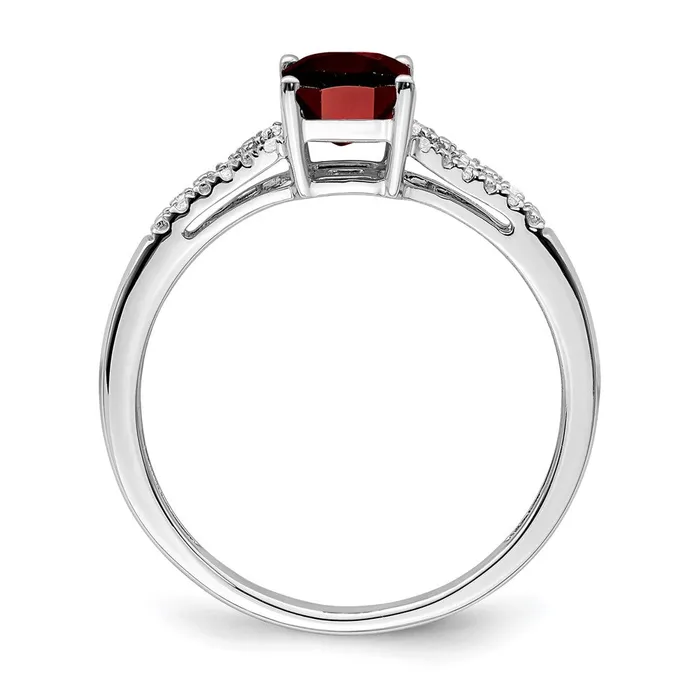Rings Solid 14k White Gold Simulated Emerald Simulatedcut Garnet and CZ Ring Goldia