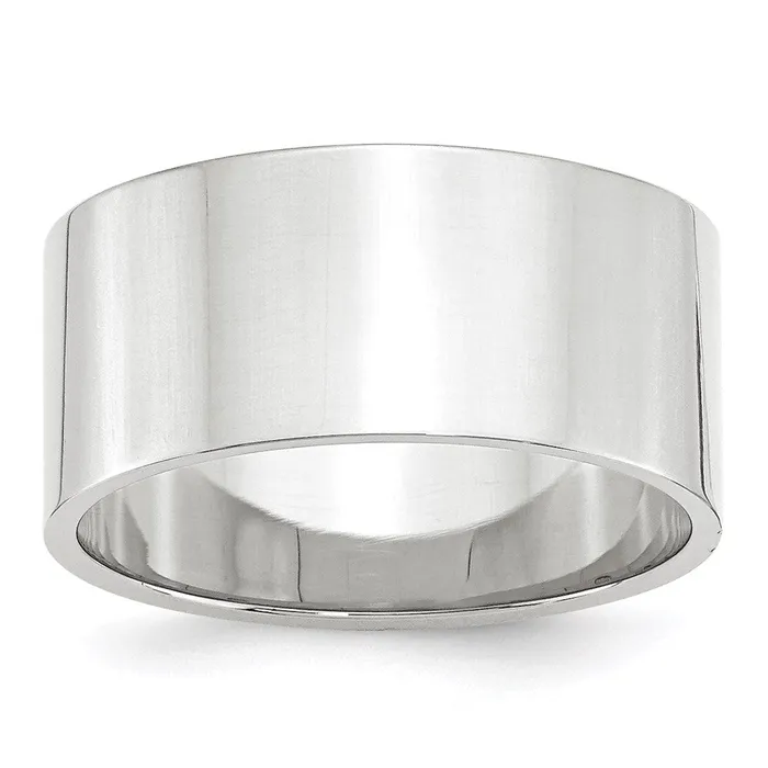Rings Solid 18K White Gold 10mm Light Weight Flat MensWomens Wedding Band Ring Size 55 Goldia Rings Solid 18K White Gold 10mm Light Weight Flat MensWomens Wedding Band Ring Size 55 Goldia