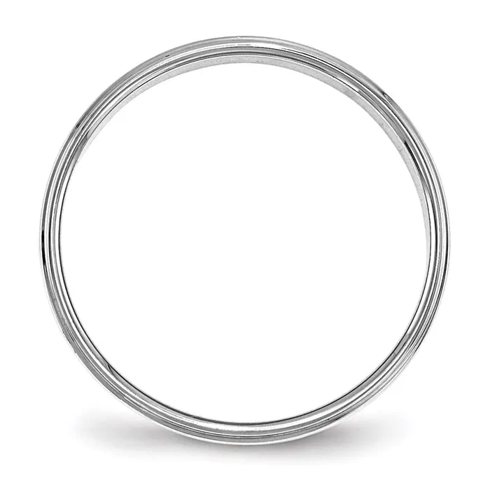 Rings Solid 18K White Gold 4mm Flat with Step Edge MensWomens Wedding Band Ring Size 45 Goldia Rings Solid 18K White Gold 4mm Flat with Step Edge MensWomens Wedding Band Ring Size 45 Goldia