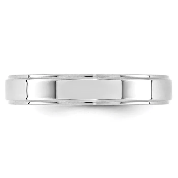 Rings Solid 18K White Gold 4mm Flat with Step Edge MensWomens Wedding Band Ring Size 45 Goldia Rings Solid 18K White Gold 4mm Flat with Step Edge MensWomens Wedding Band Ring Size 45 Goldia
