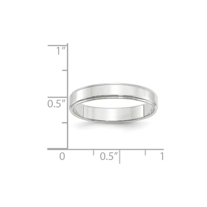 Rings Solid 18K White Gold 4mm Flat with Step Edge MensWomens Wedding Band Ring Size 45 Goldia Rings Solid 18K White Gold 4mm Flat with Step Edge MensWomens Wedding Band Ring Size 45 Goldia
