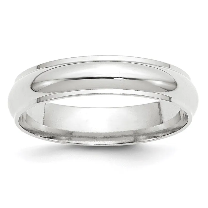 Rings Solid 18K White Gold 5mm Half Round with Edge MensWomens Wedding Band Ring Size 5 Goldia Rings Solid 18K White Gold 5mm Half Round with Edge MensWomens Wedding Band Ring Size 5 Goldia