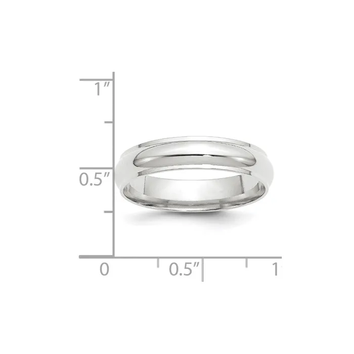 Rings Solid 18K White Gold 5mm Half Round with Edge MensWomens Wedding Band Ring Size 5 Goldia Rings Solid 18K White Gold 5mm Half Round with Edge MensWomens Wedding Band Ring Size 5 Goldia