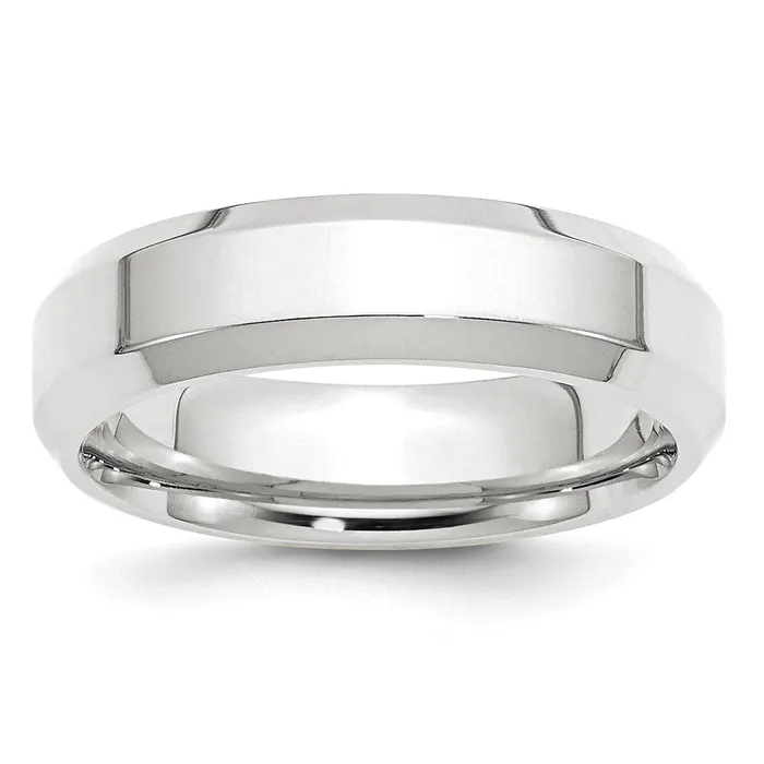 Rings Solid 18K White Gold 6mm Bevel Edge Comfort Fit MensWomens Wedding Band Ring Size 65 Goldia Rings Solid 18K White Gold 6mm Bevel Edge Comfort Fit MensWomens Wedding Band Ring Size 65 Goldia