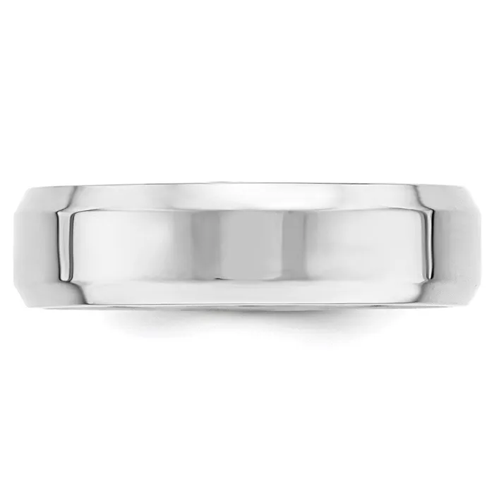 Rings Solid 18K White Gold 6mm Bevel Edge Comfort Fit MensWomens Wedding Band Ring Size 65 Goldia Rings Solid 18K White Gold 6mm Bevel Edge Comfort Fit MensWomens Wedding Band Ring Size 65 Goldia