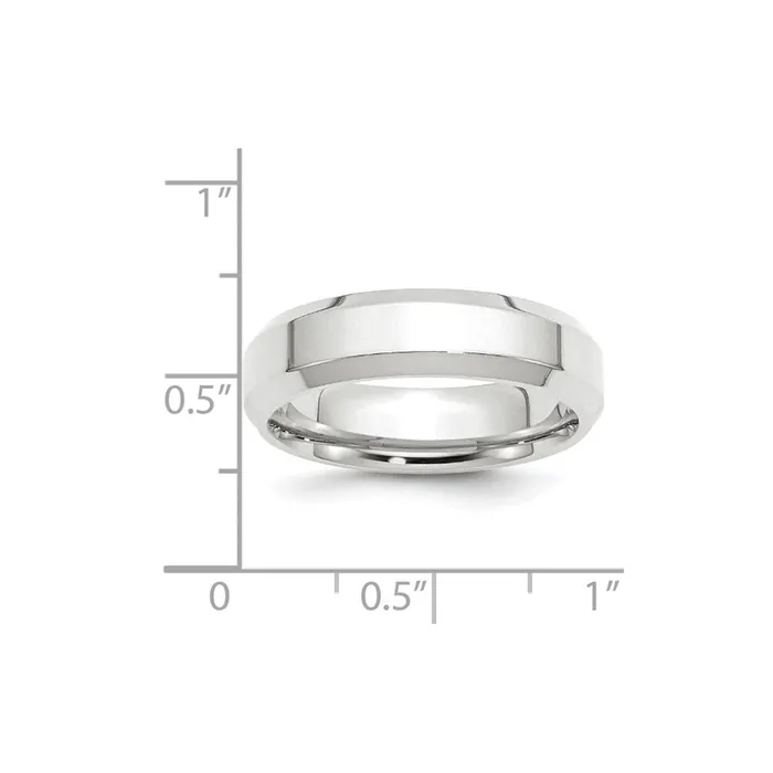 Rings Solid 18K White Gold 6mm Bevel Edge Comfort Fit MensWomens Wedding Band Ring Size 65 Goldia Rings Solid 18K White Gold 6mm Bevel Edge Comfort Fit MensWomens Wedding Band Ring Size 65 Goldia