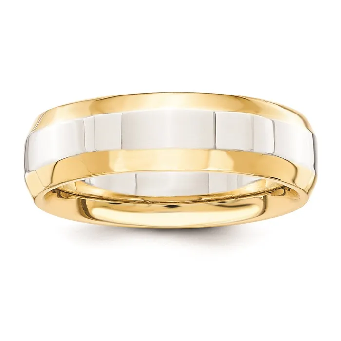 Rings Solid 18K Yellow Gold TwoTone 6mm Domed Size 11 Wedding MensWomens Wedding Band Ring Goldia Rings Solid 18K Yellow Gold TwoTone 6mm Domed Size 11 Wedding MensWomens Wedding Band Ring Goldia