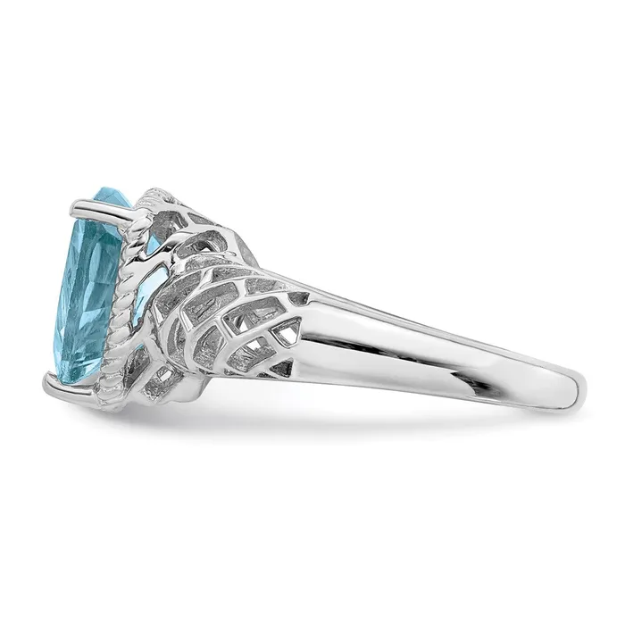 Rings Sterling Silver Rhodium w Flash Goldplate Sky Blue Topaz Ring Goldia