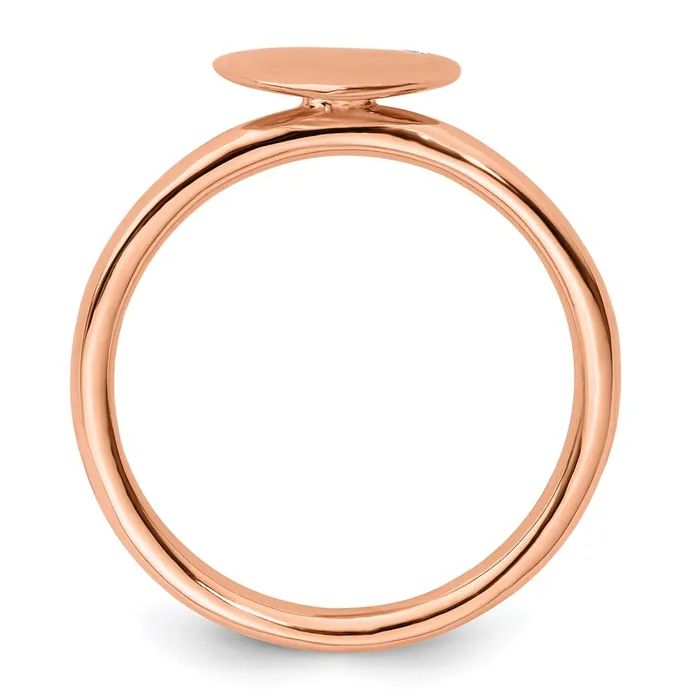 Rings Sterling Silver Stackable Expressions Rose Goldplated Heart Diamond Ring Goldia