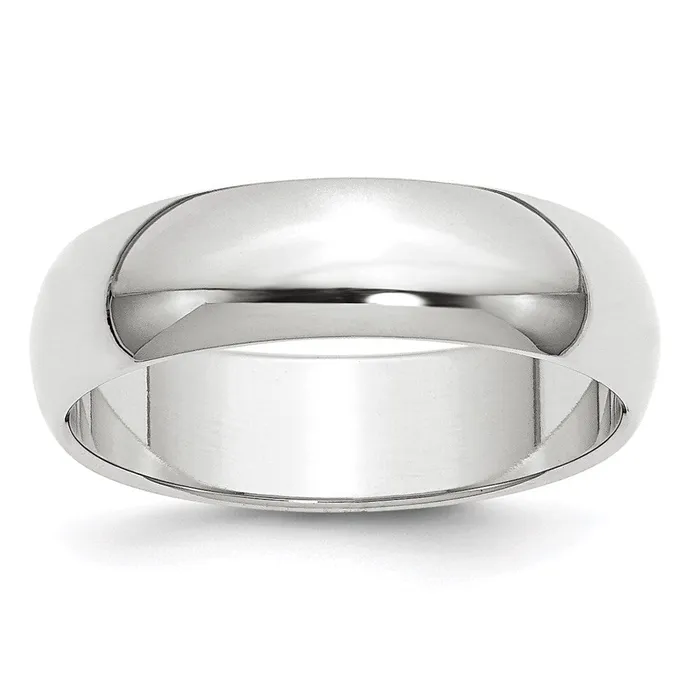 Solid 10K White Gold 6mm Half Round MensWomens Wedding Band Ring Size 135 Goldia Rings Solid 10K White Gold 6mm Half Round MensWomens Wedding Band Ring Size 135 Goldia Rings