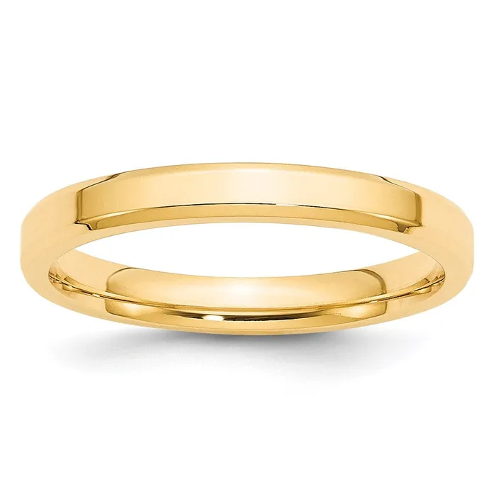 Solid 10K Yellow Gold 3mm Bevel Edge Comfort Fit MensWomens Wedding Band Ring Size 65 Goldia Rings Solid 10K Yellow Gold 3mm Bevel Edge Comfort Fit MensWomens Wedding Band Ring Size 65 Goldia Rings